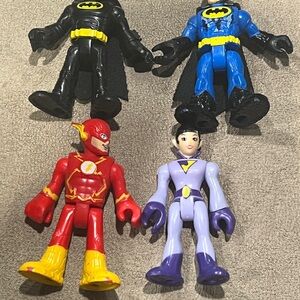 Imaginext lot of 4 DC Comics Batman Flash Jayne Wonder twins